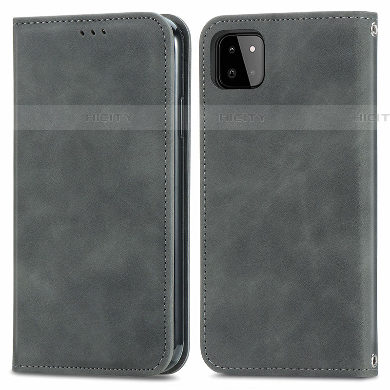 Funda de Cuero Cartera con Soporte Carcasa S04D para Samsung Galaxy F42 5G Gris