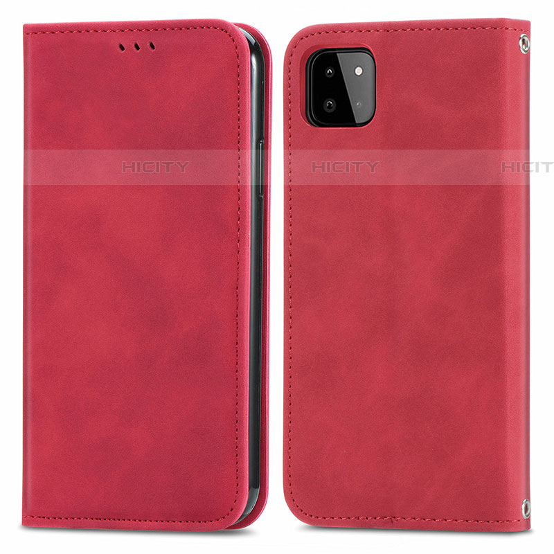 Funda de Cuero Cartera con Soporte Carcasa S04D para Samsung Galaxy F42 5G Rojo