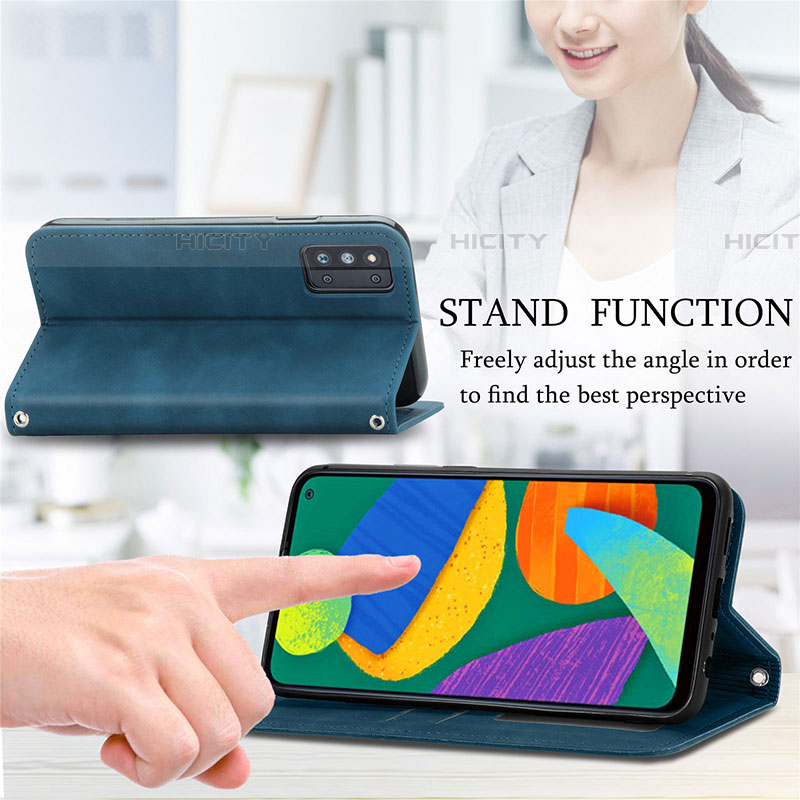 Funda de Cuero Cartera con Soporte Carcasa S04D para Samsung Galaxy F52 5G