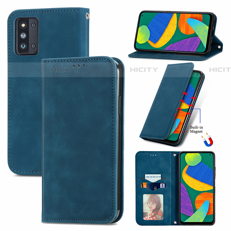 Funda de Cuero Cartera con Soporte Carcasa S04D para Samsung Galaxy F52 5G