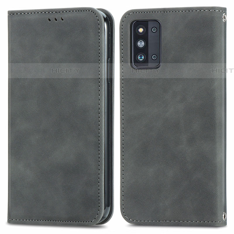 Funda de Cuero Cartera con Soporte Carcasa S04D para Samsung Galaxy F52 5G Gris