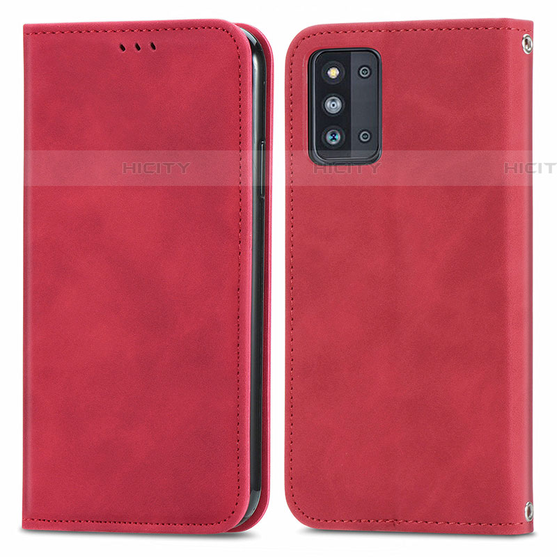 Funda de Cuero Cartera con Soporte Carcasa S04D para Samsung Galaxy F52 5G Rojo