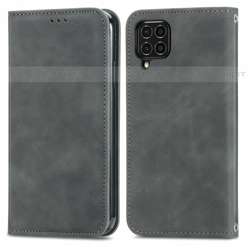 Funda de Cuero Cartera con Soporte Carcasa S04D para Samsung Galaxy F62 5G Gris