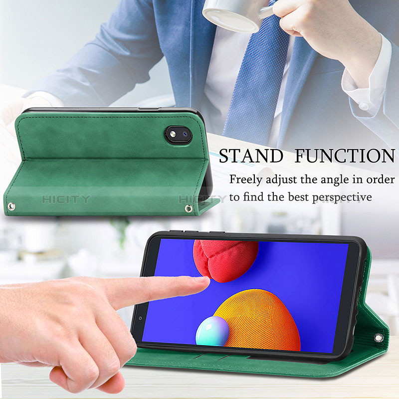 Funda de Cuero Cartera con Soporte Carcasa S04D para Samsung Galaxy M01 Core