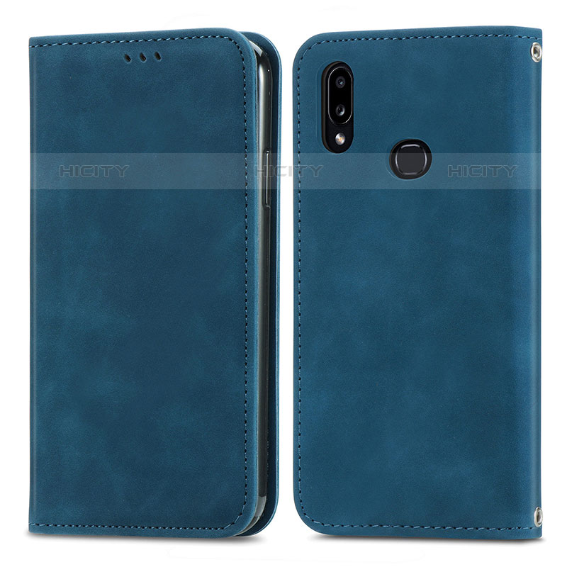 Funda de Cuero Cartera con Soporte Carcasa S04D para Samsung Galaxy M01s Azul