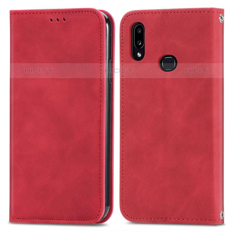 Funda de Cuero Cartera con Soporte Carcasa S04D para Samsung Galaxy M01s Rojo