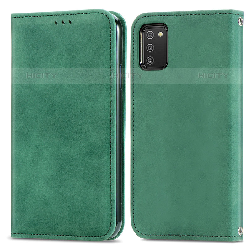 Funda de Cuero Cartera con Soporte Carcasa S04D para Samsung Galaxy M02s Verde