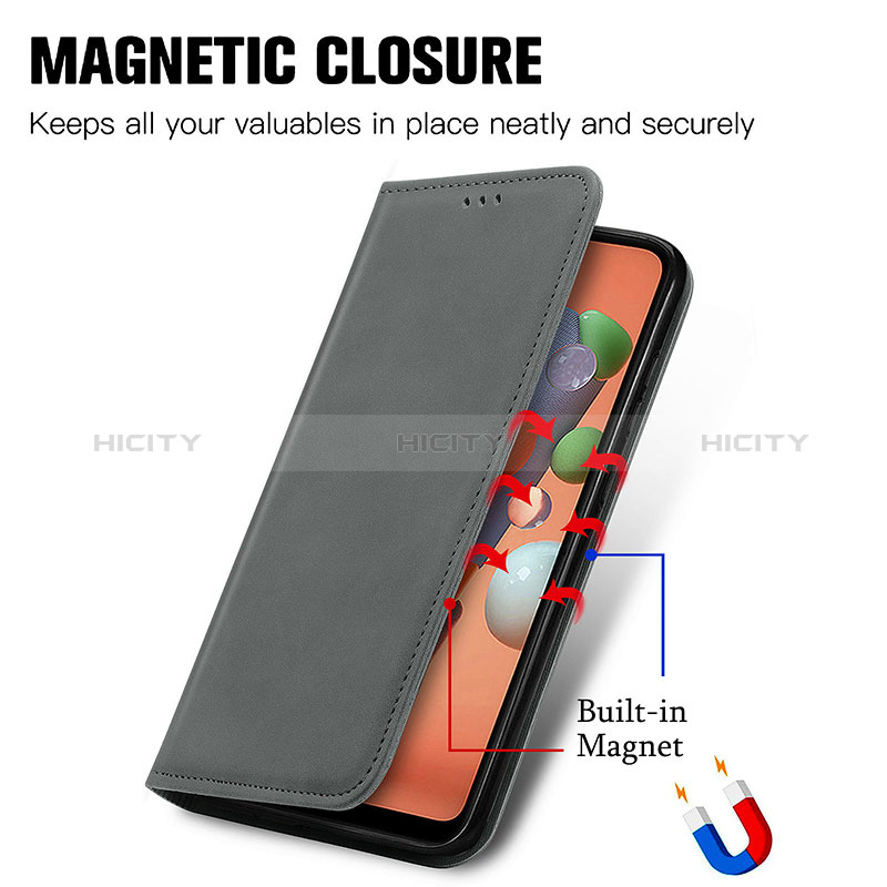 Funda de Cuero Cartera con Soporte Carcasa S04D para Samsung Galaxy M11