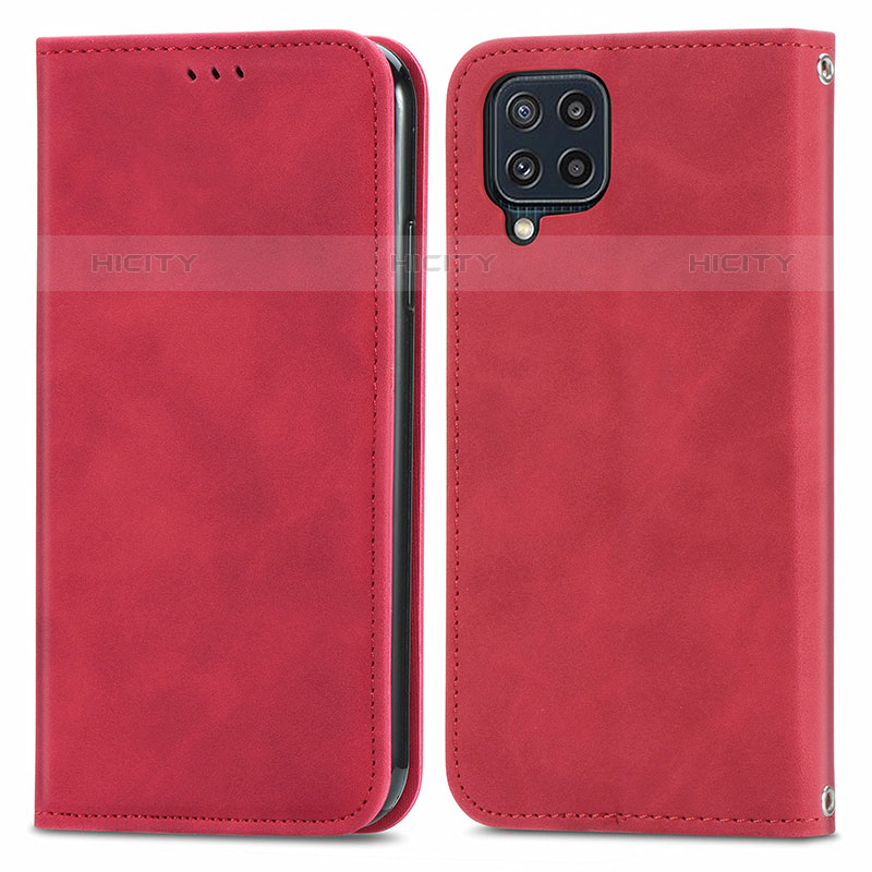 Funda de Cuero Cartera con Soporte Carcasa S04D para Samsung Galaxy M32 4G Rojo