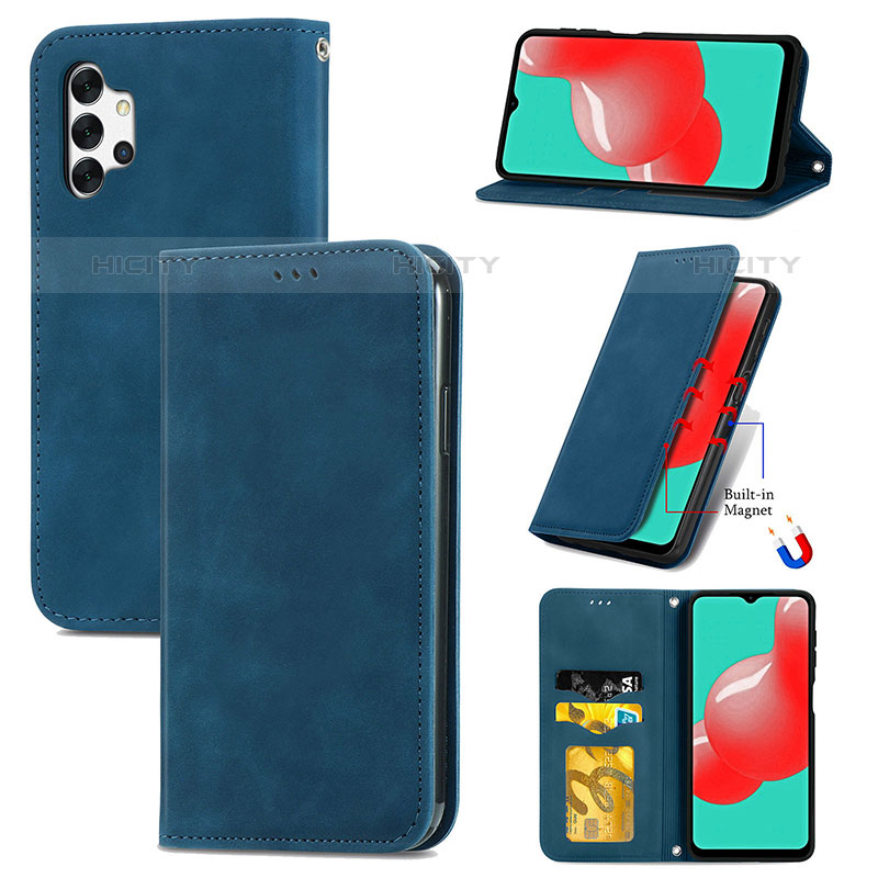 Funda de Cuero Cartera con Soporte Carcasa S04D para Samsung Galaxy M32 5G