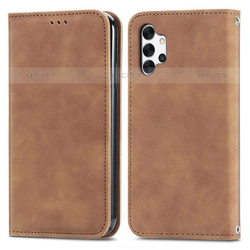 Funda de Cuero Cartera con Soporte Carcasa S04D para Samsung Galaxy M32 5G Marron