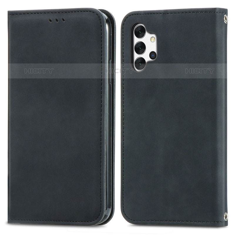 Funda de Cuero Cartera con Soporte Carcasa S04D para Samsung Galaxy M32 5G Negro