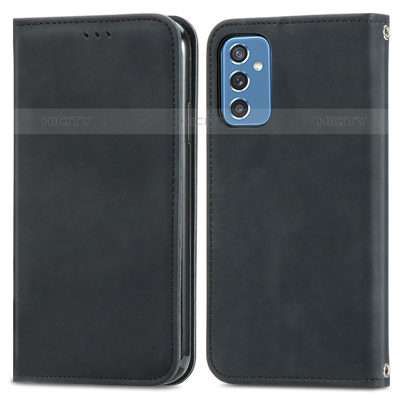 Funda de Cuero Cartera con Soporte Carcasa S04D para Samsung Galaxy M52 5G Negro