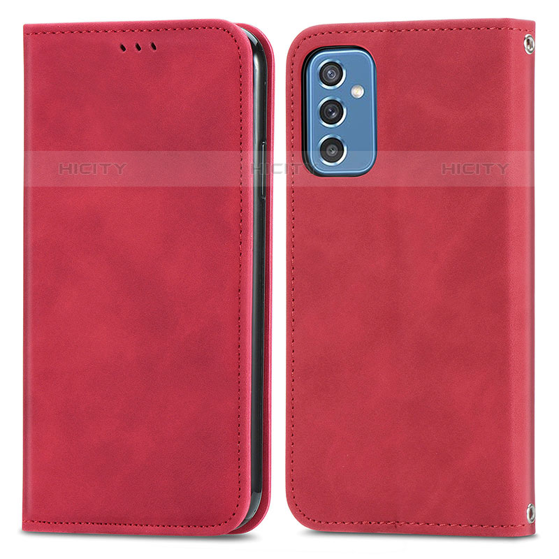 Funda de Cuero Cartera con Soporte Carcasa S04D para Samsung Galaxy M52 5G Rojo