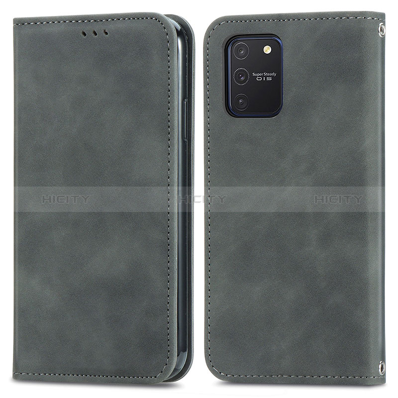 Funda de Cuero Cartera con Soporte Carcasa S04D para Samsung Galaxy M80S Gris