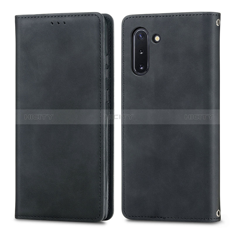 Funda de Cuero Cartera con Soporte Carcasa S04D para Samsung Galaxy Note 10 5G Negro