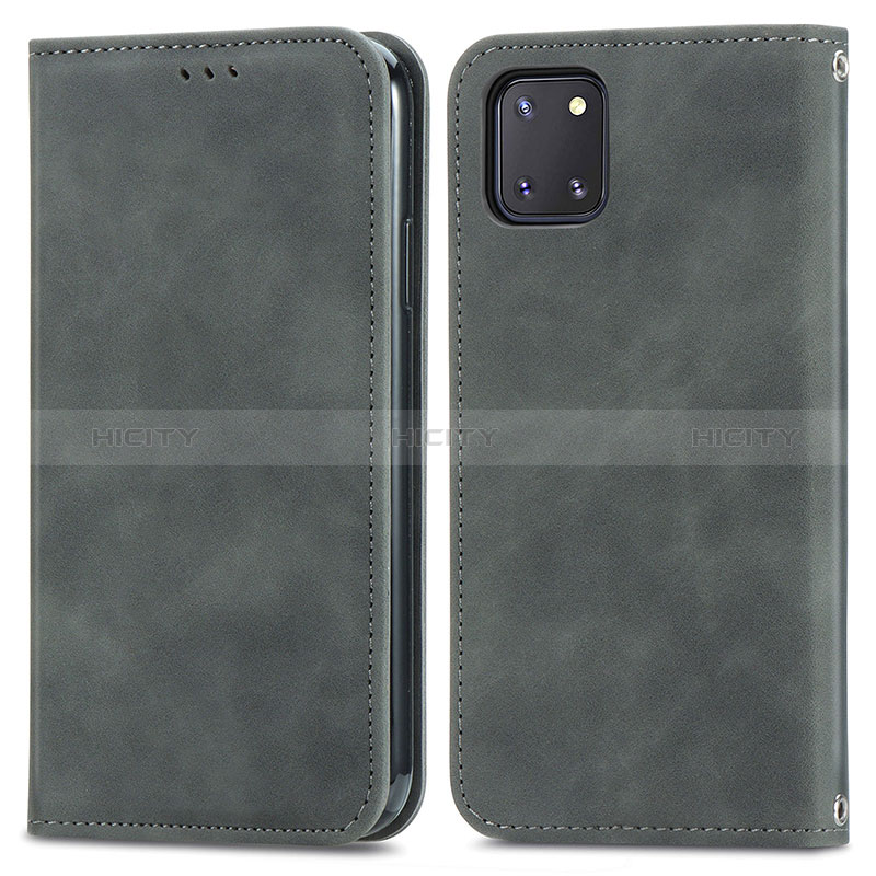 Funda de Cuero Cartera con Soporte Carcasa S04D para Samsung Galaxy Note 10 Lite Gris