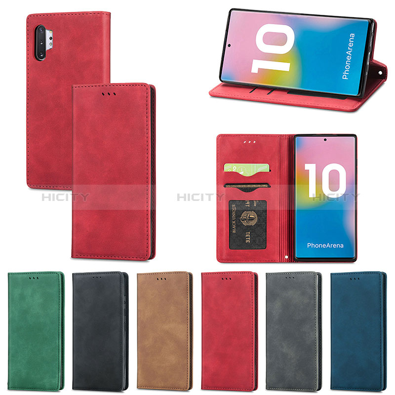 Funda de Cuero Cartera con Soporte Carcasa S04D para Samsung Galaxy Note 10 Plus 5G