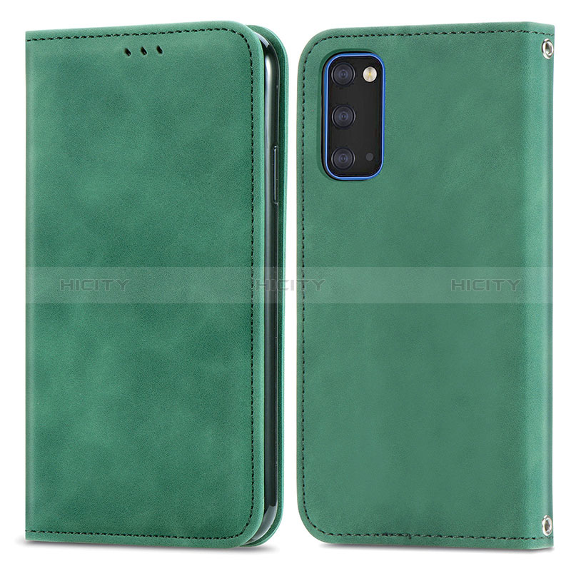 Funda de Cuero Cartera con Soporte Carcasa S04D para Samsung Galaxy S20 5G Verde