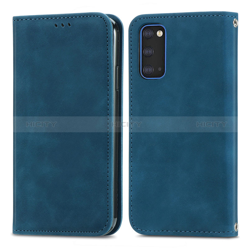 Funda de Cuero Cartera con Soporte Carcasa S04D para Samsung Galaxy S20 Azul