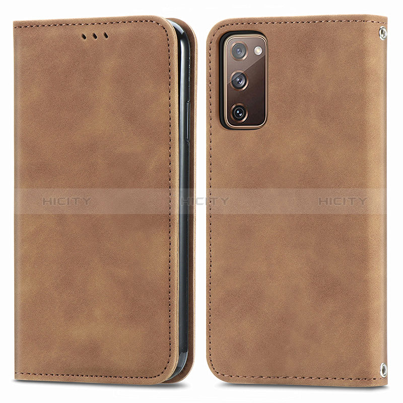 Funda de Cuero Cartera con Soporte Carcasa S04D para Samsung Galaxy S20 FE (2022) 5G Marron