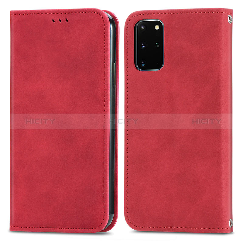 Funda de Cuero Cartera con Soporte Carcasa S04D para Samsung Galaxy S20 Plus 5G Rojo