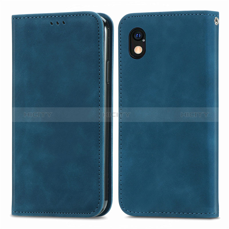 Funda de Cuero Cartera con Soporte Carcasa S04D para Sony Xperia Ace III SO-53C Azul