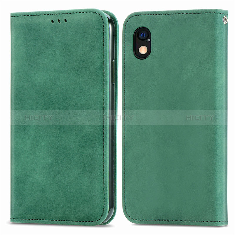 Funda de Cuero Cartera con Soporte Carcasa S04D para Sony Xperia Ace III SO-53C Verde