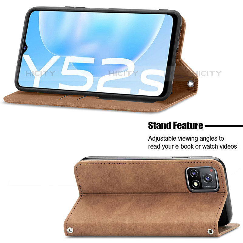 Funda de Cuero Cartera con Soporte Carcasa S04D para Vivo iQOO U3x 5G