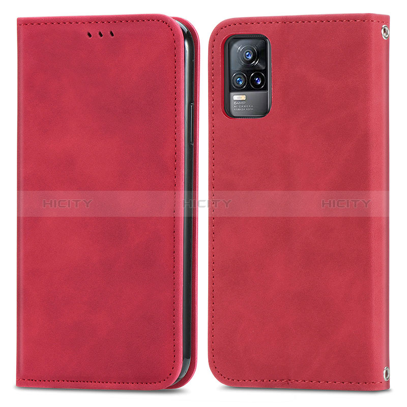 Funda de Cuero Cartera con Soporte Carcasa S04D para Vivo V21e 4G