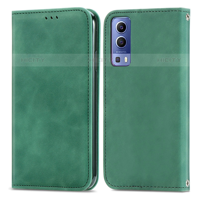 Funda de Cuero Cartera con Soporte Carcasa S04D para Vivo Y52 5G Verde