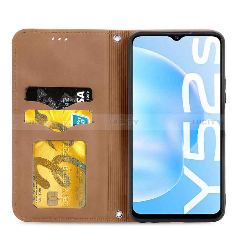 Funda de Cuero Cartera con Soporte Carcasa S04D para Vivo Y52s t1 5G