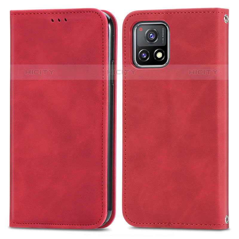 Funda de Cuero Cartera con Soporte Carcasa S04D para Vivo Y54s 5G Rojo