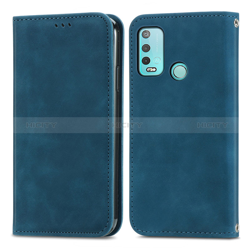 Funda de Cuero Cartera con Soporte Carcasa S04D para Wiko Power U30 Azul