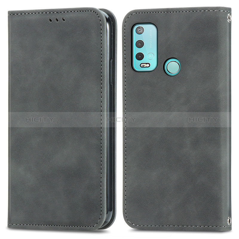 Funda de Cuero Cartera con Soporte Carcasa S04D para Wiko Power U30 Gris