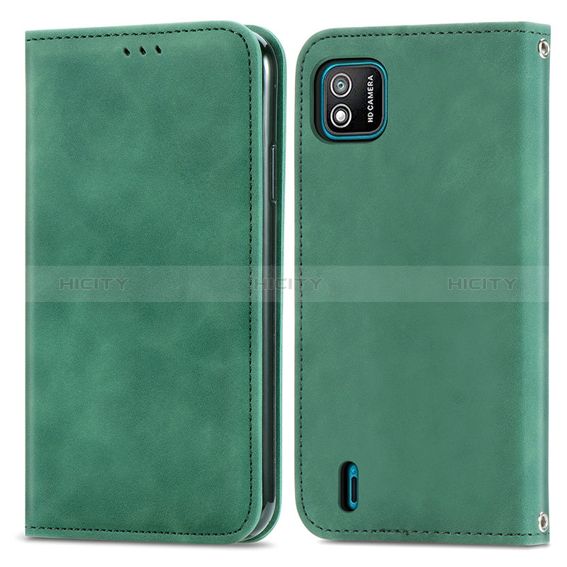 Funda de Cuero Cartera con Soporte Carcasa S04D para Wiko Y62 Verde