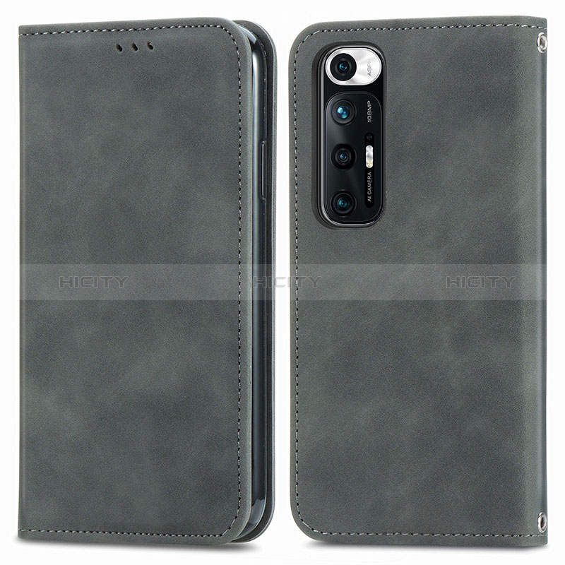 Funda de Cuero Cartera con Soporte Carcasa S04D para Xiaomi Mi 10S 5G Gris