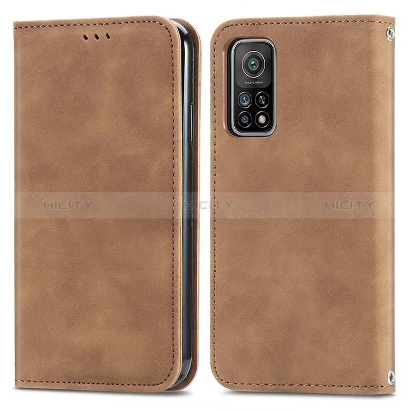 Funda de Cuero Cartera con Soporte Carcasa S04D para Xiaomi Mi 10T 5G Marron