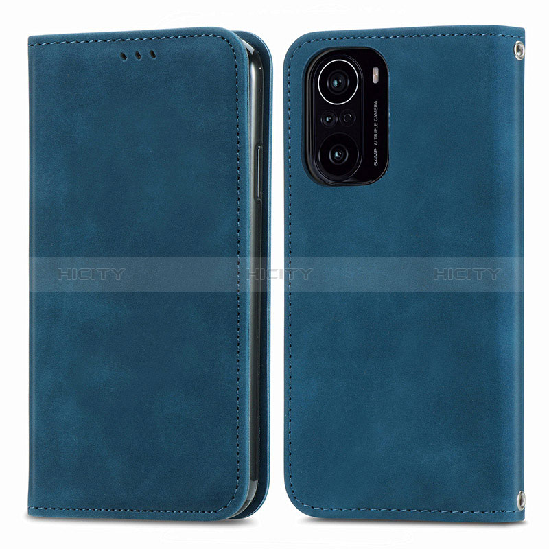 Funda de Cuero Cartera con Soporte Carcasa S04D para Xiaomi Mi 11X 5G Azul