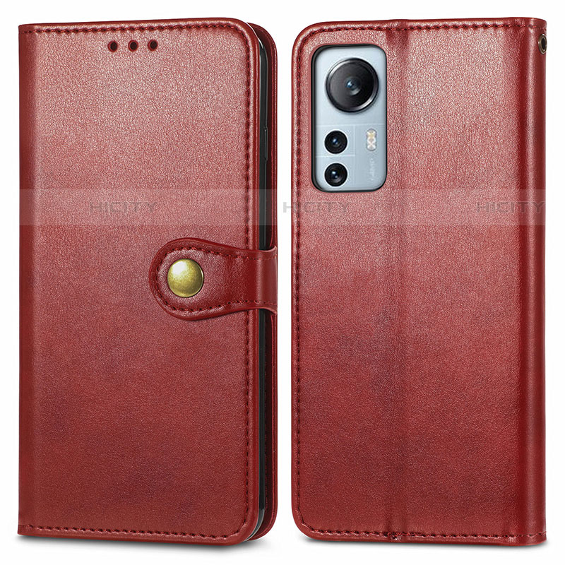 Funda de Cuero Cartera con Soporte Carcasa S04D para Xiaomi Mi 12S 5G Rojo