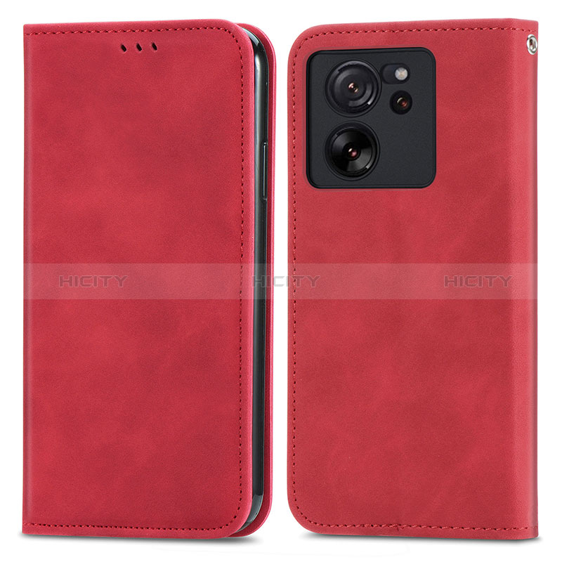 Funda de Cuero Cartera con Soporte Carcasa S04D para Xiaomi Mi 13T Pro 5G Rojo