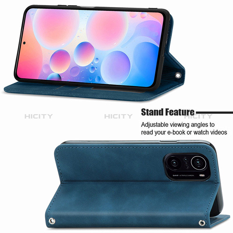 Funda de Cuero Cartera con Soporte Carcasa S04D para Xiaomi Poco F3 5G