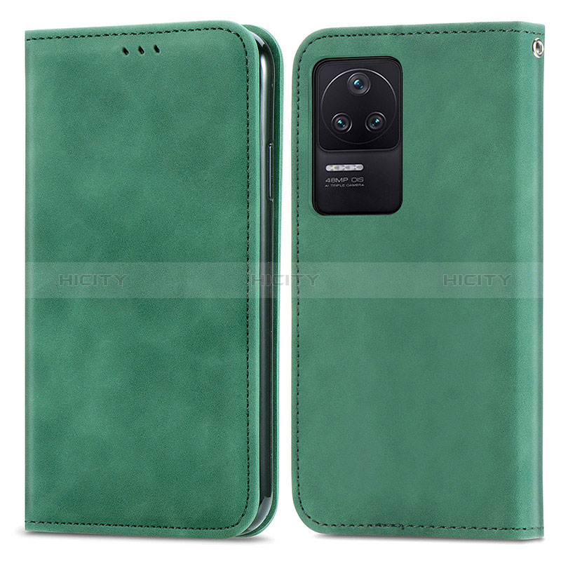 Funda de Cuero Cartera con Soporte Carcasa S04D para Xiaomi Poco F4 5G Verde