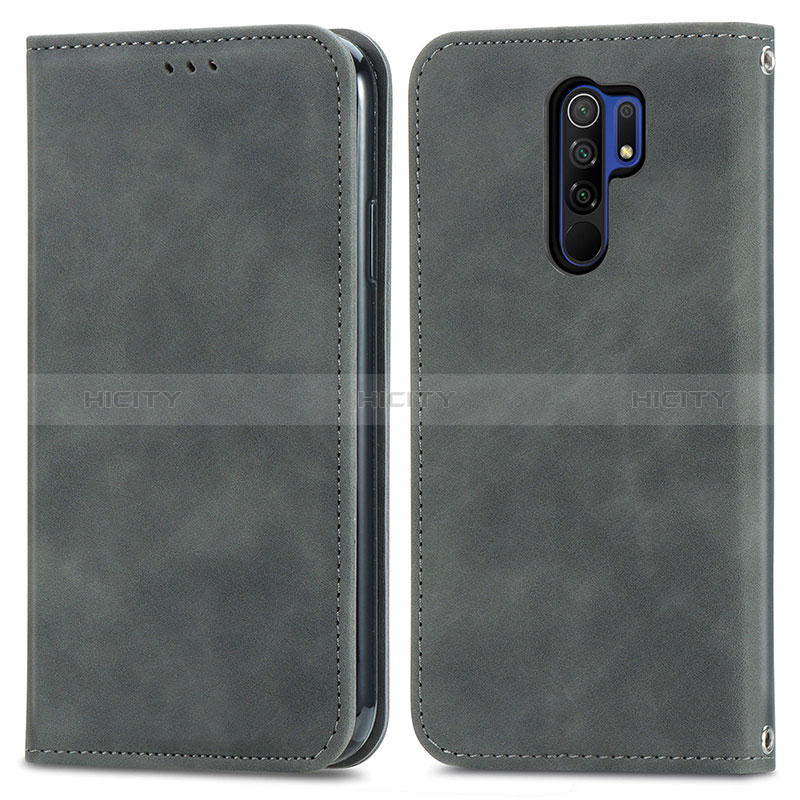 Funda de Cuero Cartera con Soporte Carcasa S04D para Xiaomi Poco M2 Gris