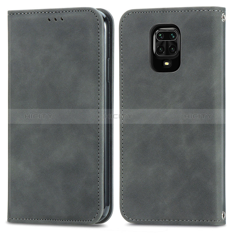 Funda de Cuero Cartera con Soporte Carcasa S04D para Xiaomi Poco M2 Pro Gris