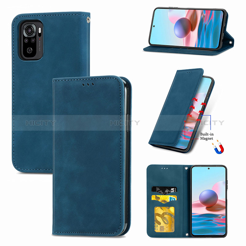 Funda de Cuero Cartera con Soporte Carcasa S04D para Xiaomi Poco M5S