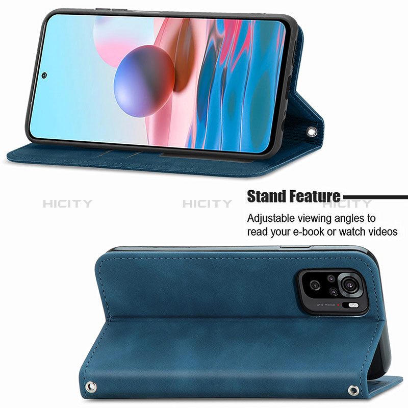 Funda de Cuero Cartera con Soporte Carcasa S04D para Xiaomi Poco M5S