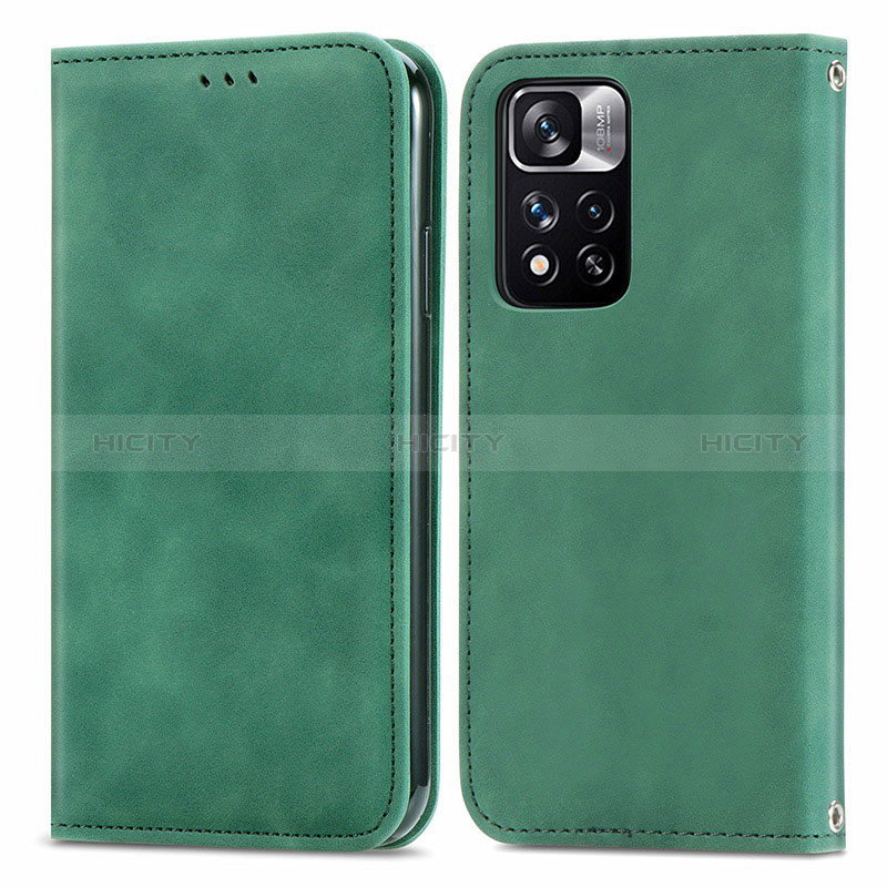 Funda de Cuero Cartera con Soporte Carcasa S04D para Xiaomi Poco X4 NFC Verde