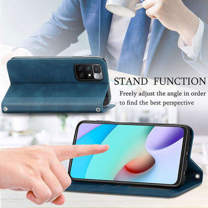 Funda de Cuero Cartera con Soporte Carcasa S04D para Xiaomi Redmi 10 (2022)