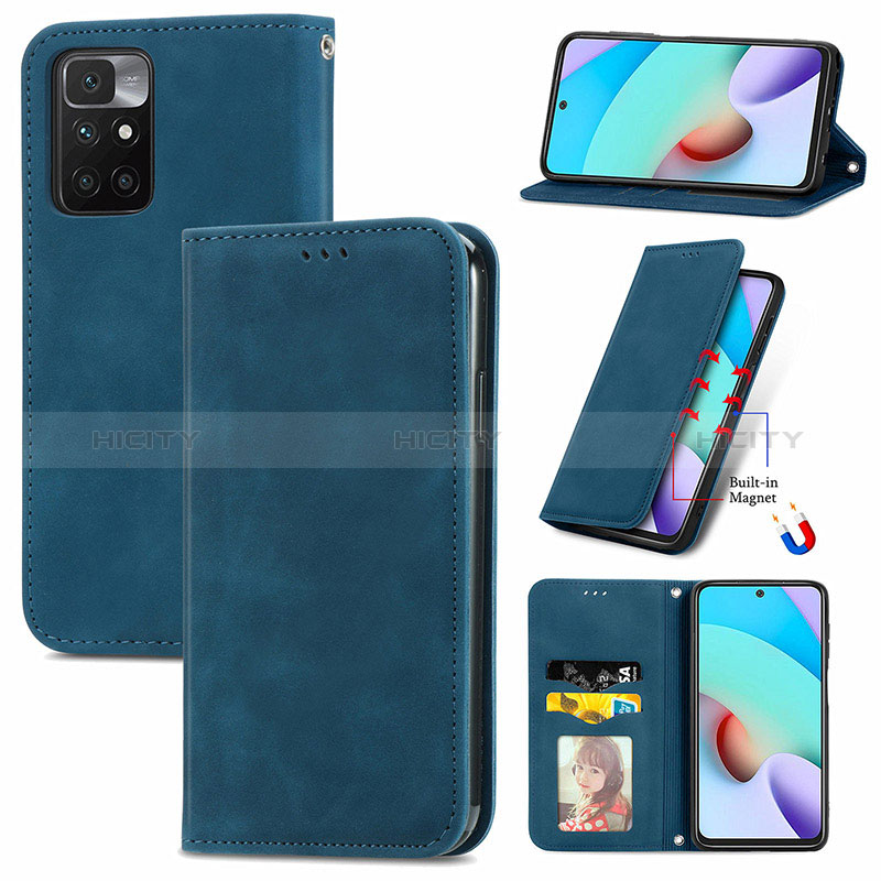 Funda de Cuero Cartera con Soporte Carcasa S04D para Xiaomi Redmi 10 (2022)